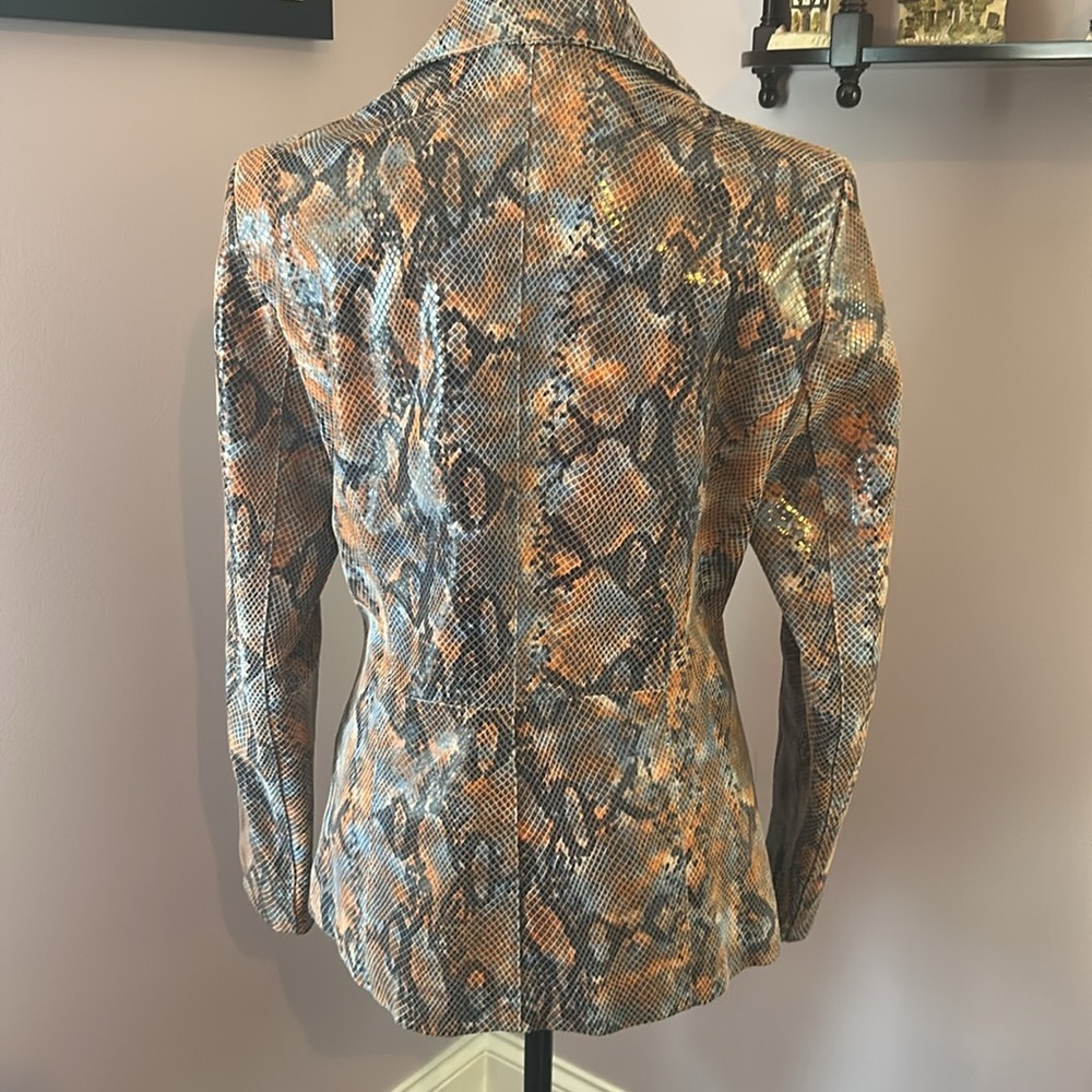 Pelle Studio Snake Print Leather tailored Jacket - Picture 6 of 8